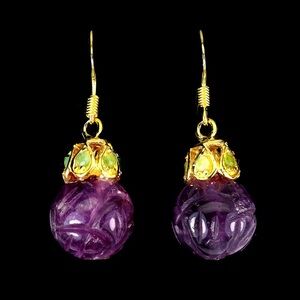 Regal Purple and Gold Amethyst Earrings